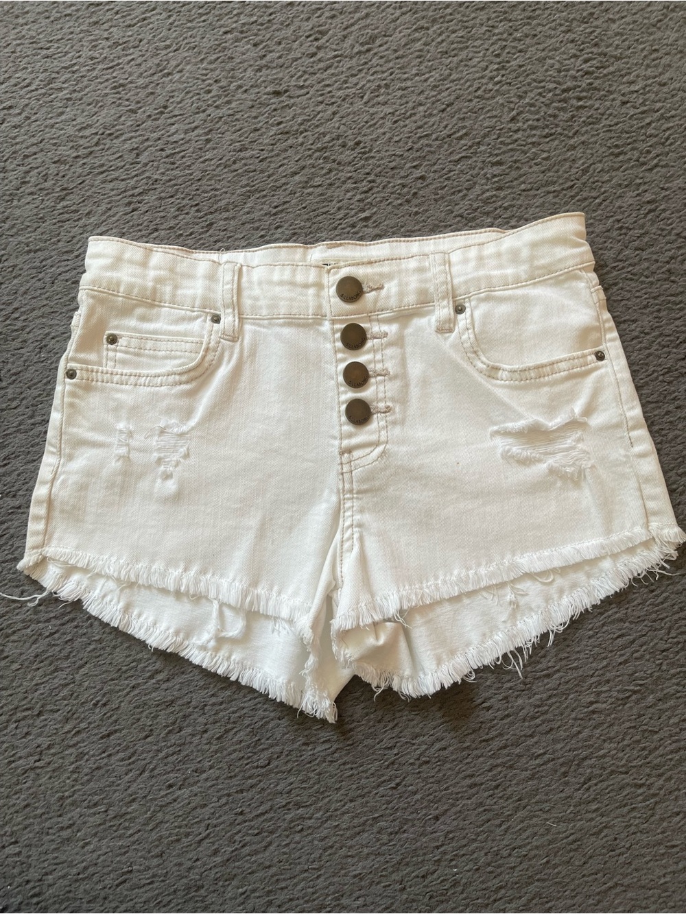 Billabong White low rise Y2K  Button-Fly Denim Shorts